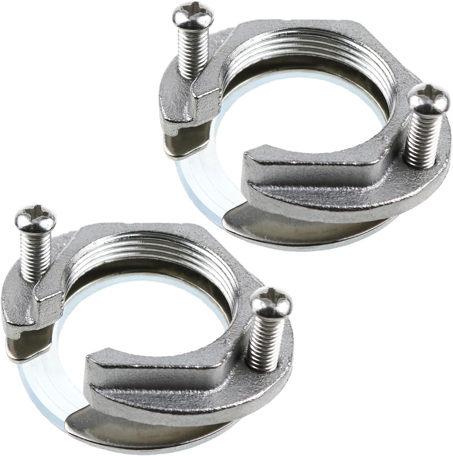 2 Sets Tap Fixing Fitting Tap Fixing Tool Stainless Steel Colour Bathroom Hot and Cold Tap Anti Loosening Fixing Nut Suitable for Kitchen and Bathroom and Washbasin