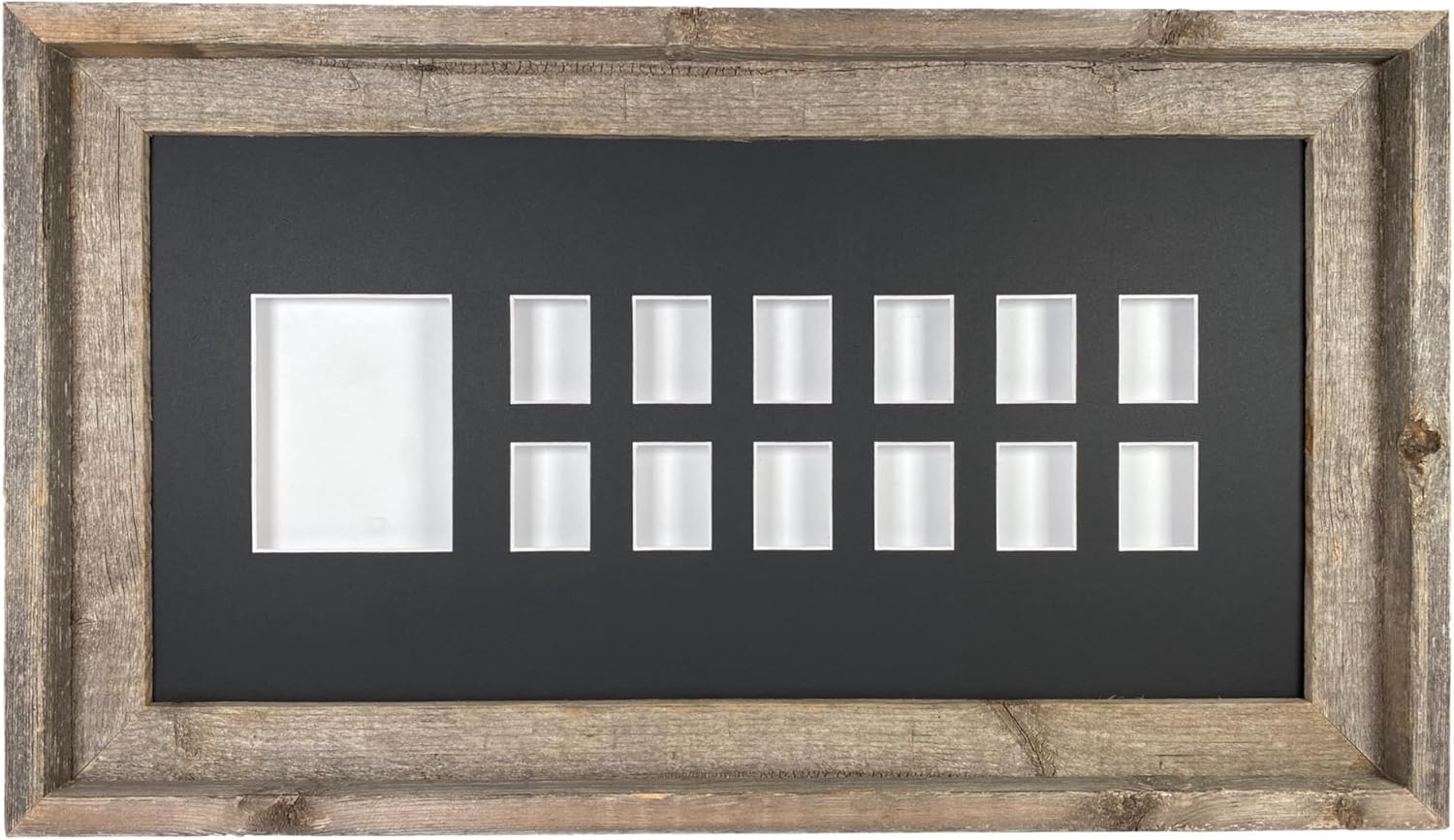BarnwoodUSA School Years Matted Picture Frame K-12, 100% Upcycled Wood (11x14, Weathered Wood)