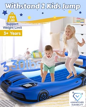 CHERIMOR Inflatable Toddler Travel Bed with 4 Safety Bumpers & Auto Pump