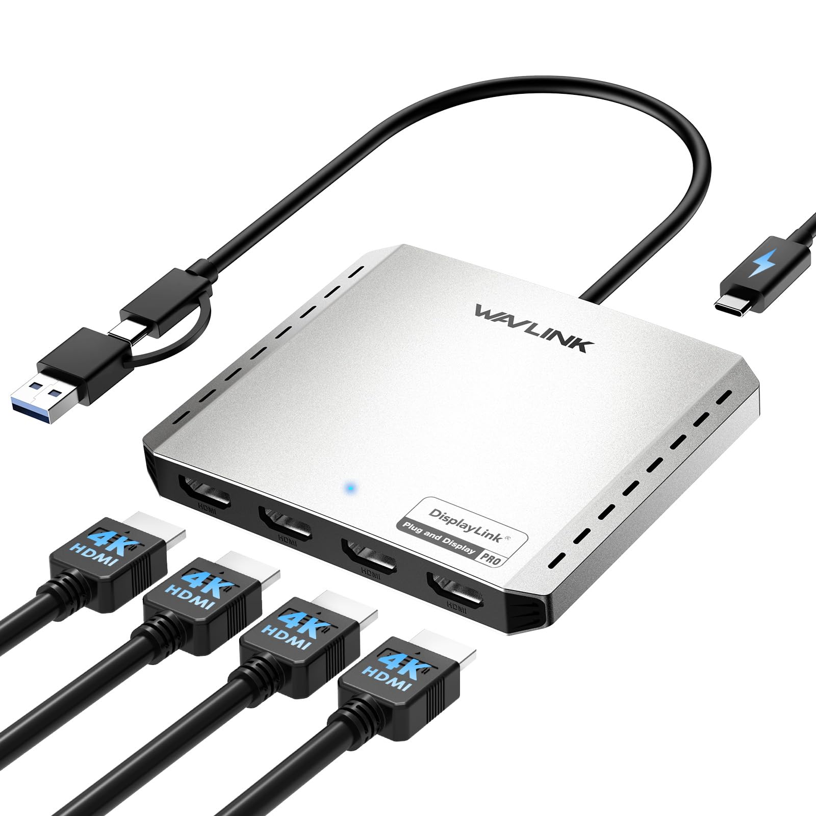 Amazon.com: WAVLINK USB 3.0 or USB-C to Quad HDMI Splitter