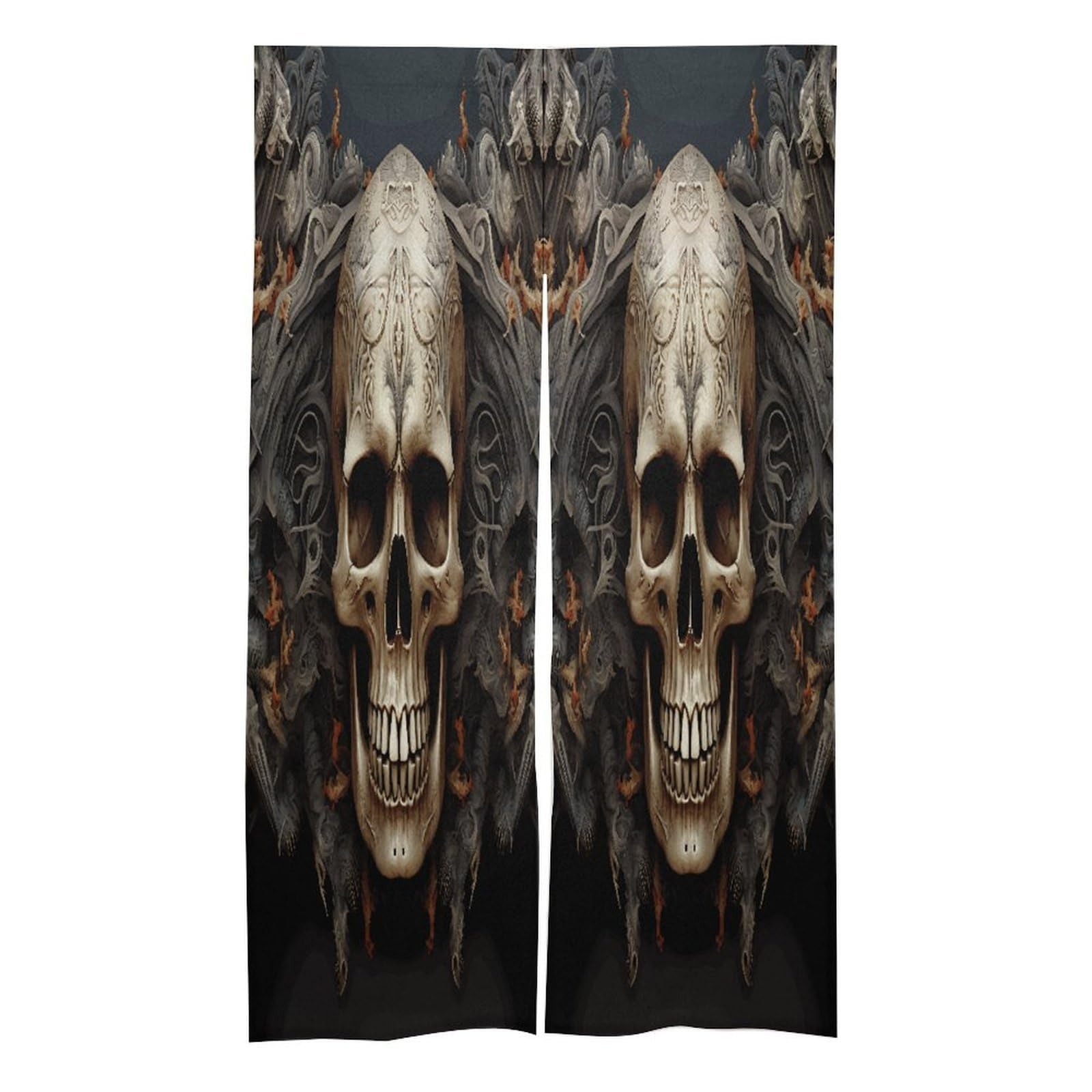 LZQPOEAS Skulls Door Curtain Treatment Door Tapestry Japanese Style Doorway Curtain Privacy Thermal Insulated Doorway Window Curtains for Home Restaurant Decor