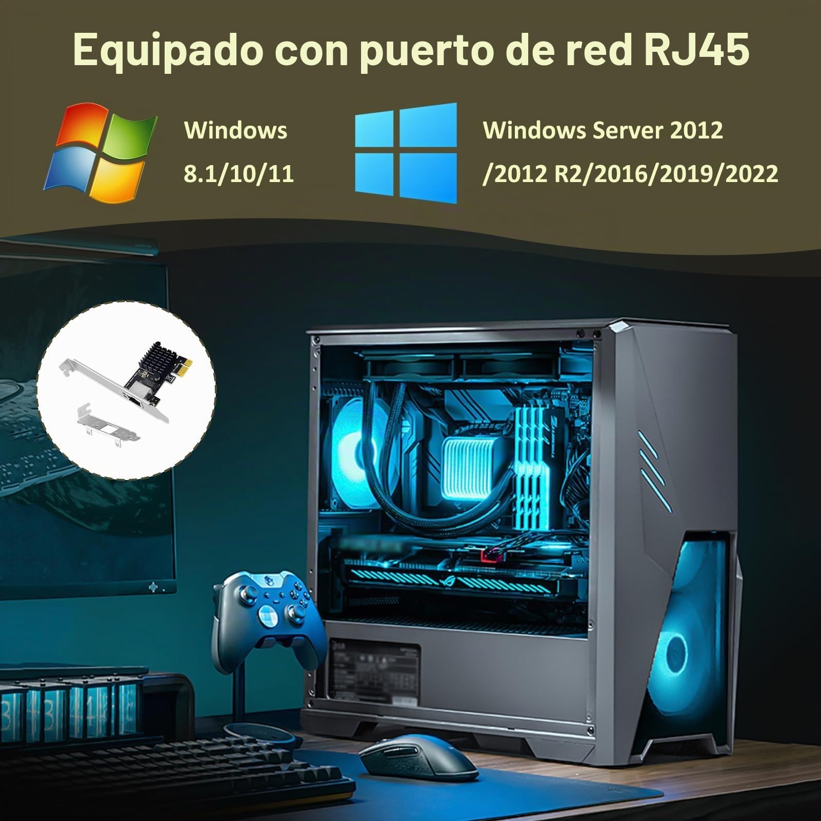 Tarjeta de Red PCIe Gigabit Ethernet, Adaptador de Red PCI Express RTL8111H, 10/100/1000 Mbps, Puerto RJ45, Compatible con Windows 10/8/7, Ideal para PC y Servidores, Conexión Estable, Alta Velocidad