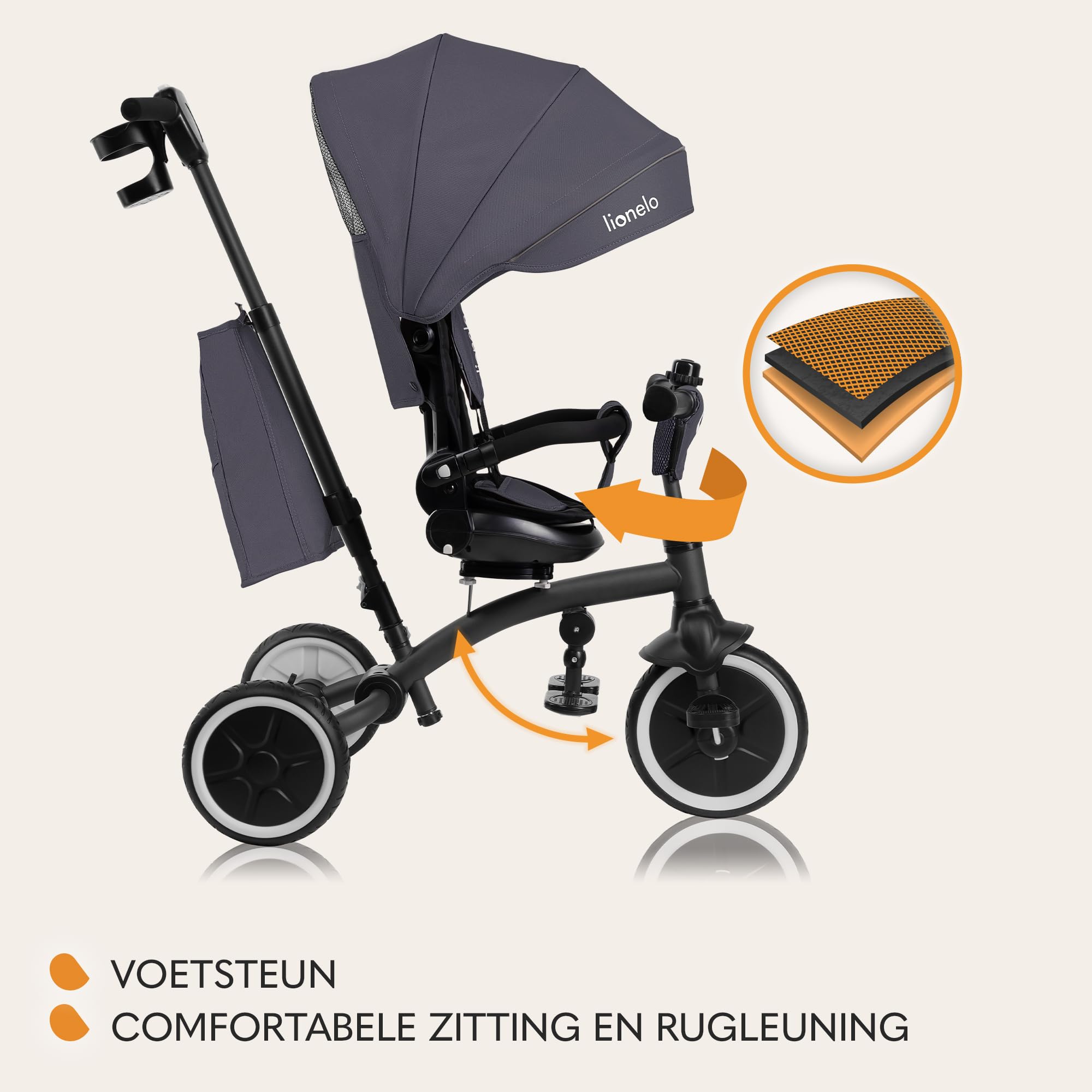 Rapid 3 Driewieler Buggy Tot 25 kg Met Ligfunctie - Vanaf De Geboorte