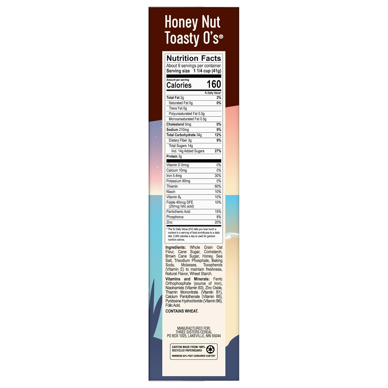 Mom's Best Honey Nut Toasty O's Breakfast Cereal, Toasty Breakfast Cereal Made With Real Honey, No High Fructose Corn Syrup, 13.5 OZ Box (Pack of 7)