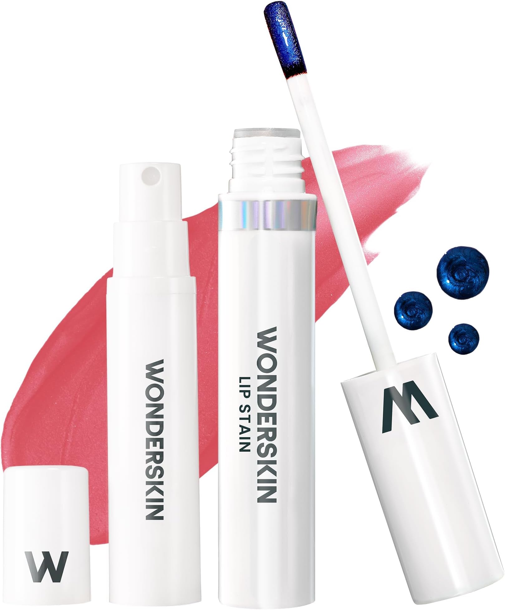 Wonderskin Wonder Blading All Day Lip Stain Peel Off Masque and Reveal Kit - Long Lasting, Waterproof Pink Lip Tint, Transfer Proof Natural Makeup Stain Kit (Romance)