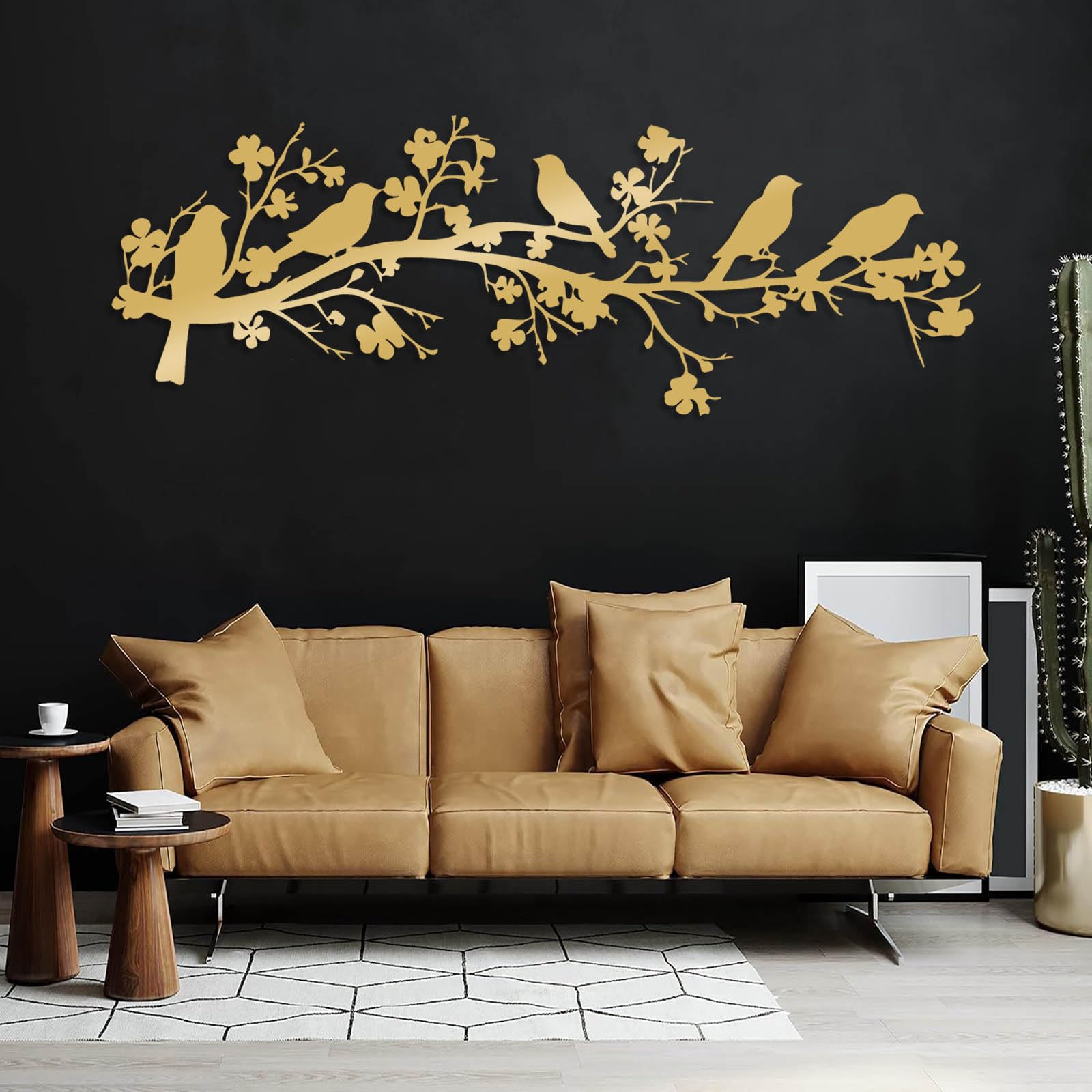 Generico Decorazione murale in Metallo Uccelli su Ramo Decorazione murale in Metallo Uccelli in Metallo Decorazione murale Uccello su Ramo Fiorito Decorazione murale Natura Decorazione mur