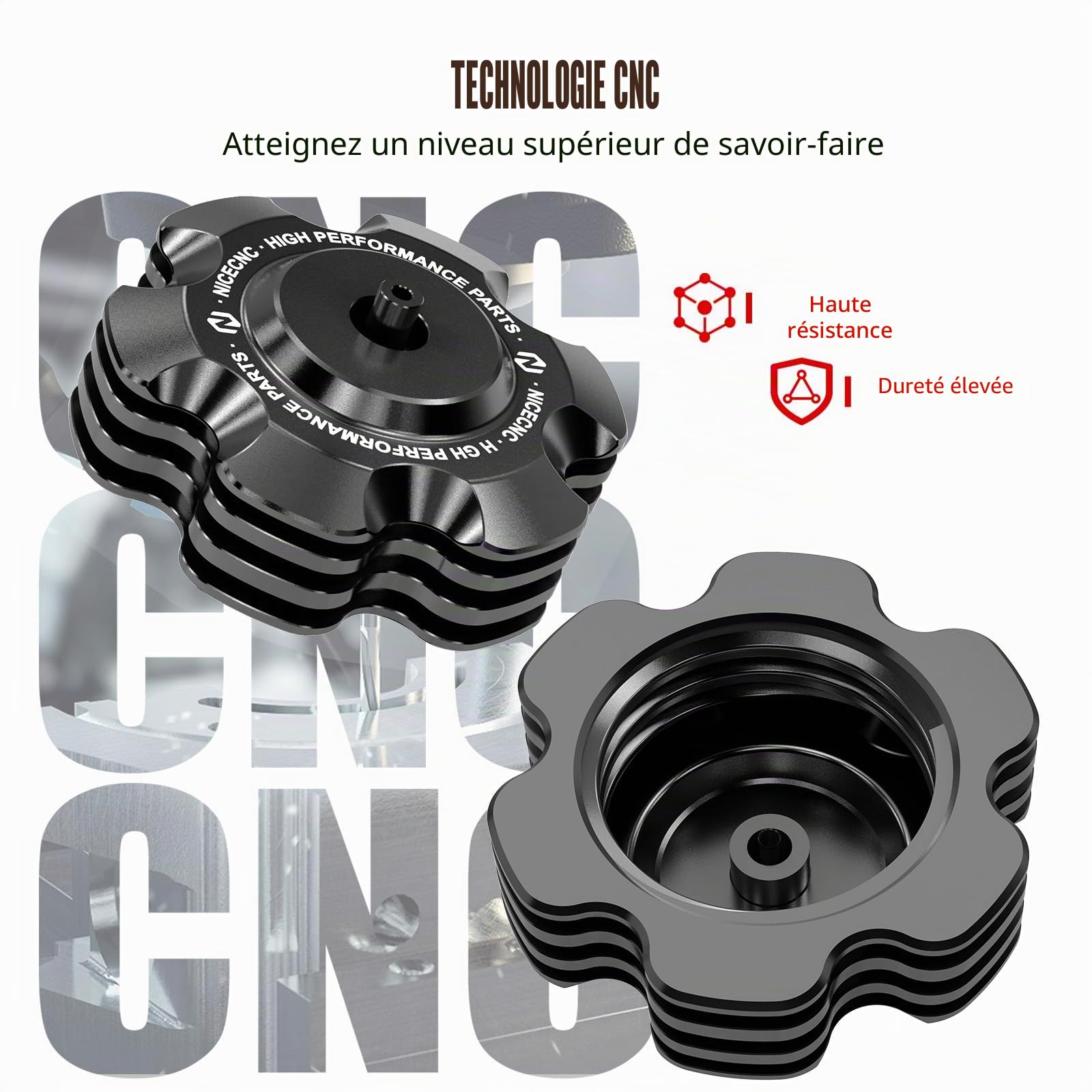 Bouchon de réservoir à Essence Noir NICECNC avec Tuyau Compatible avec Grizzly 125 2011-2013, Raptor 700 2011-2026, TTR110E 2011-2025, YZ65 2018-2025, Voir Les Accessoires