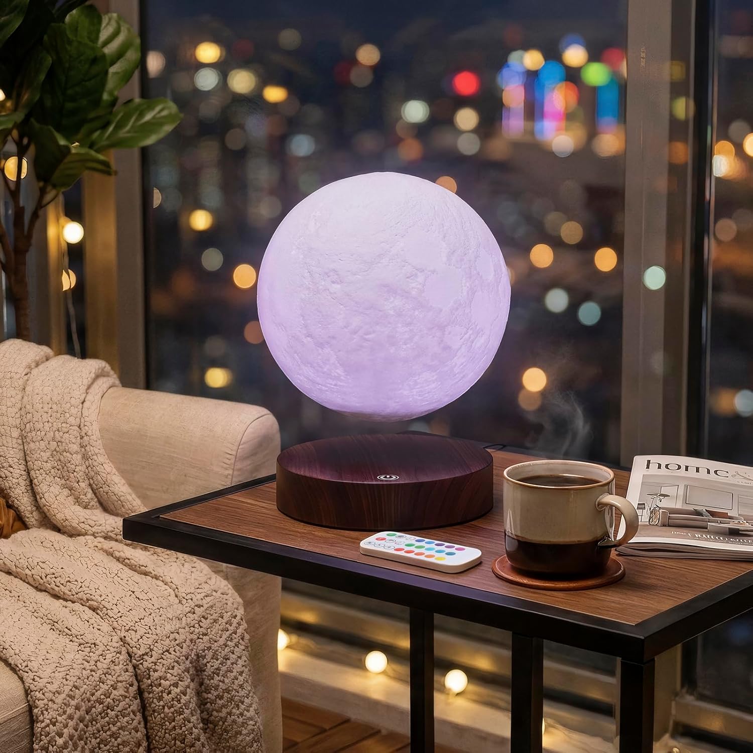 VGAzer Levitating Moon Lamp,Floating and Spinning in Air Freely with 3D Printing Moon Lamp Has 16 Colors Modes with Remote for Unique Gifts,Christmas,Room Decor,Night Light,Office Desk (16 Colors)