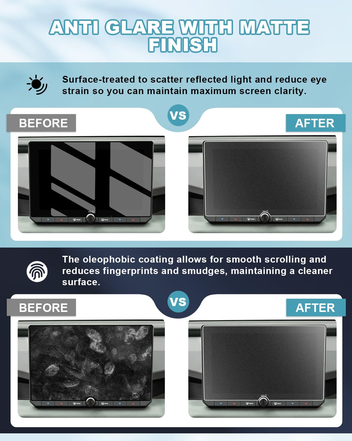 CDEFG 2Pcs 2026 RAV4 Screen Protector Matte for 2026 Toyota RAV4 10.5-Inch (LE/XLE/SE/XLE Premium/Woodland), Tempered Glass [No Glare & Fingerprint] for 2026 RAV4 Accessories (10.5“ Navi & 12.3") - 3