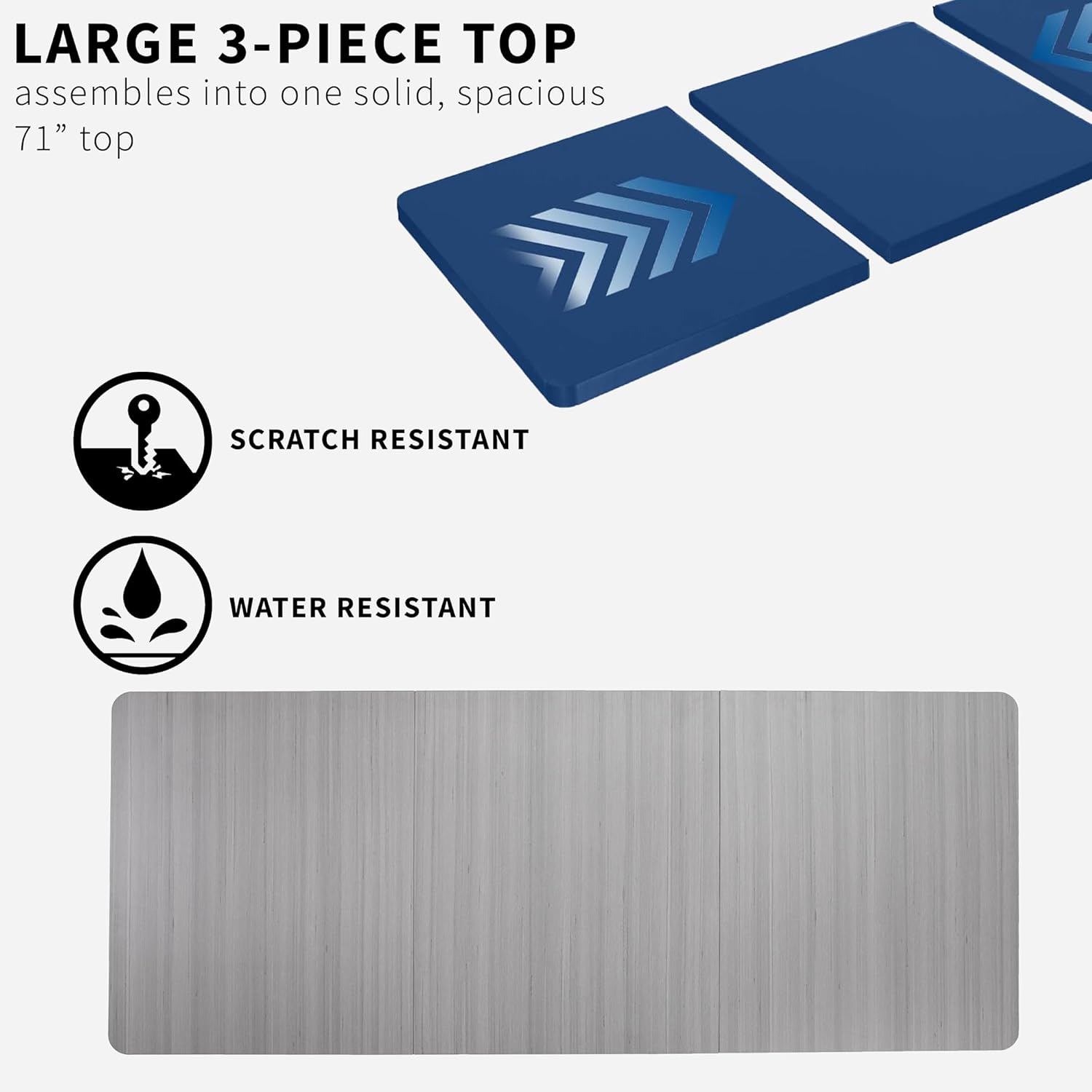 VIVO Universal 71 x 30 inch Table Top for Standard and Sit to Stand Height Adjustable Home and Office Desk Frames, Dark Gray Desktop, DESK-TOP72-30G