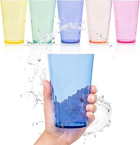 SCANDINOVIA - Vasos irrompibles de 19 onzas - Vasos acrílicos vibrantes, inastillables, reutilizables y aptos para lavavajillas, bordes lisos, sin