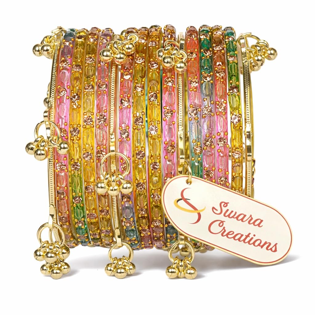 Kashmiri Ghungroo Raindrop Bangles Combo Set | for Women and Girls|Set of 16 Pcs (SKU417)-image-28