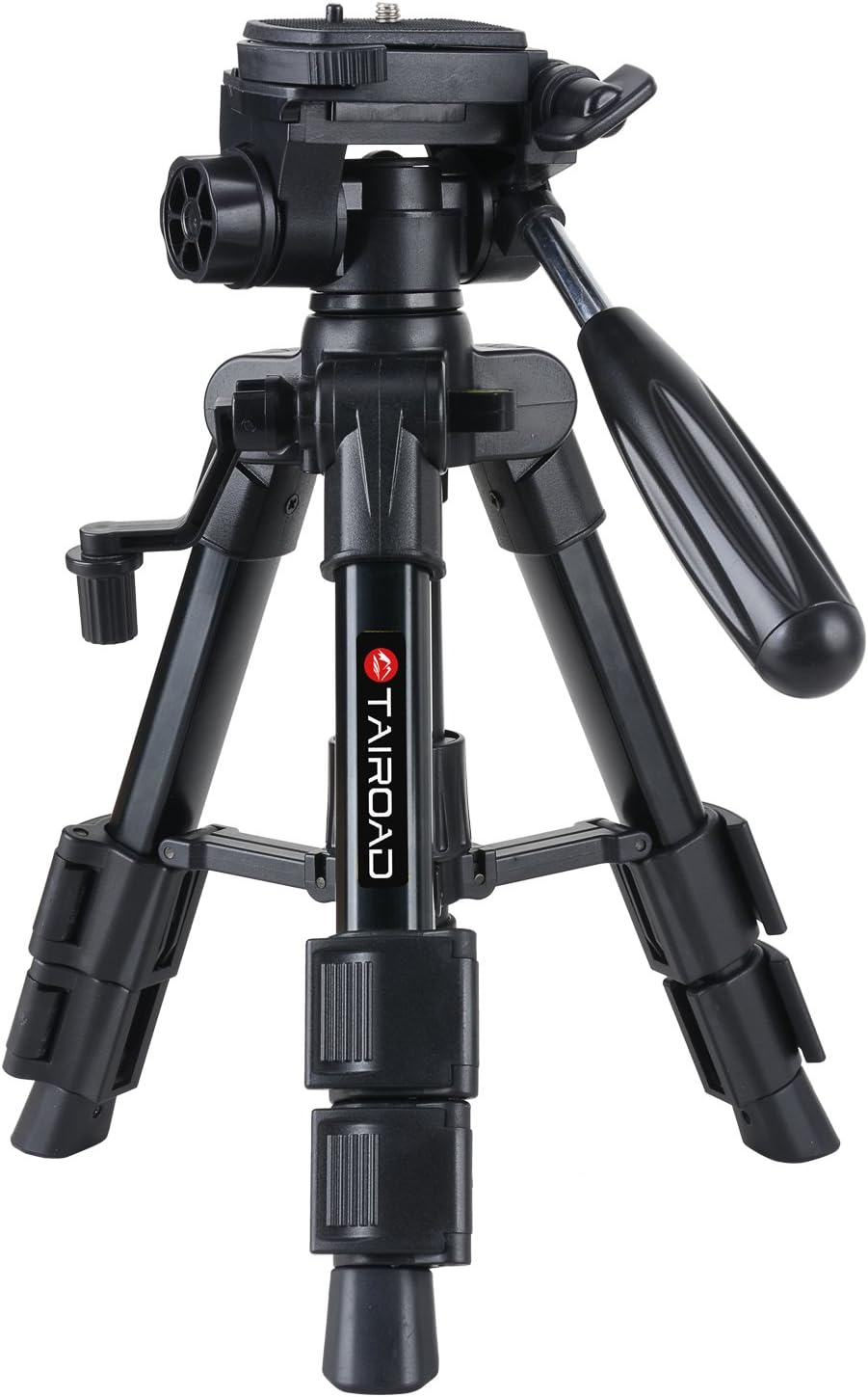 Tairoad T-111 Lightweight Mini Tabletop Tripod Stand with Pan Tilt Head and Flip Lock Compatible with Compact System Cameras Smartphone (Black)