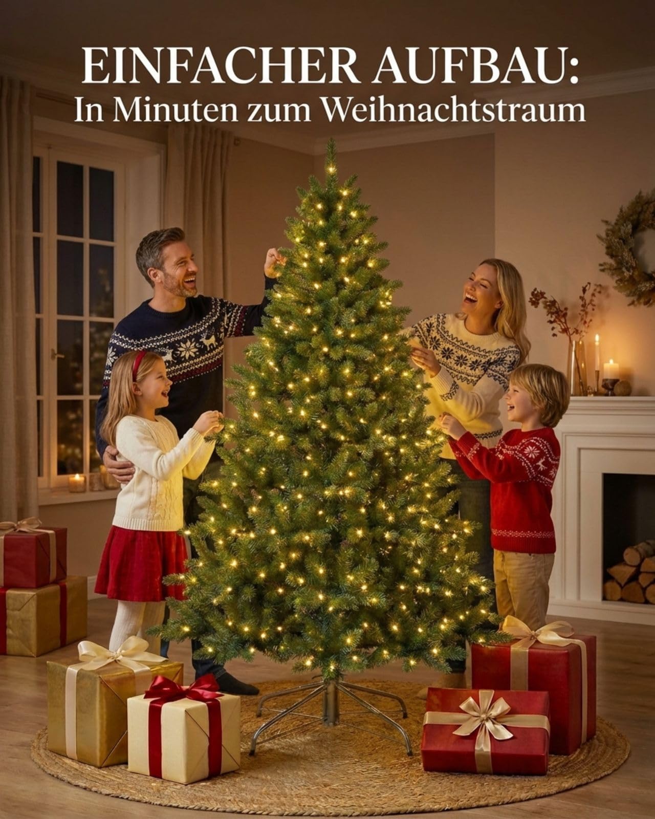 XENOTEC Weihnachtsbaum 85cm - Künstlicher Weihnachtsbaum mit Beleuchtung - Tannenbaum Künstlich/Weihnachtsbaum Künstlich - Christmas Tree/Christbaum