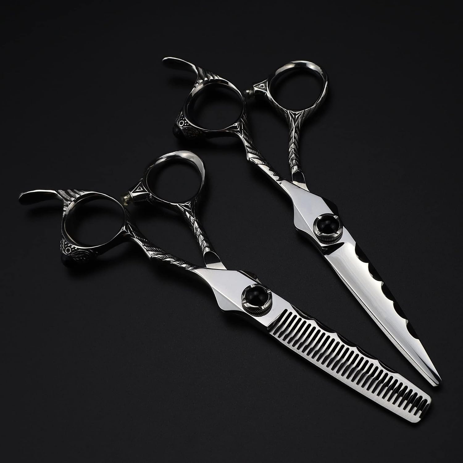 Hair Cutting, 6Inch Japanese 440C Stainless Steel Hairdressing Hair Cutting and Thinning Barber Shears Hair Cutting Tools,Set