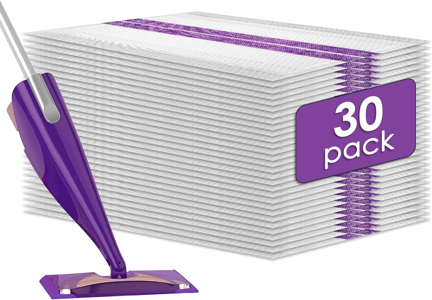 (30 Pack) Disposable Mop Pad Refills Compatible with Swiffer WetJet, Spray Cleaning Replacement Pads, Multi-Surface Mop Pad Refills for Floor Cleaning, 30 Pieces Spare Pack