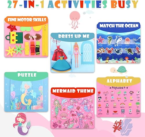 Miniatura 9 de Busy Board - Juguetes sensoriales para niños pequeños de 1, 2, 3, 4 años, juguetes Montessori, artículos esenciales de viaje en avión para niños