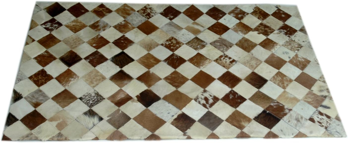 Celestial Leather Limited Handmade Cowhide Patchwork Rug - Beautiful Hair on Carpet - Luxurious Rug - R-23