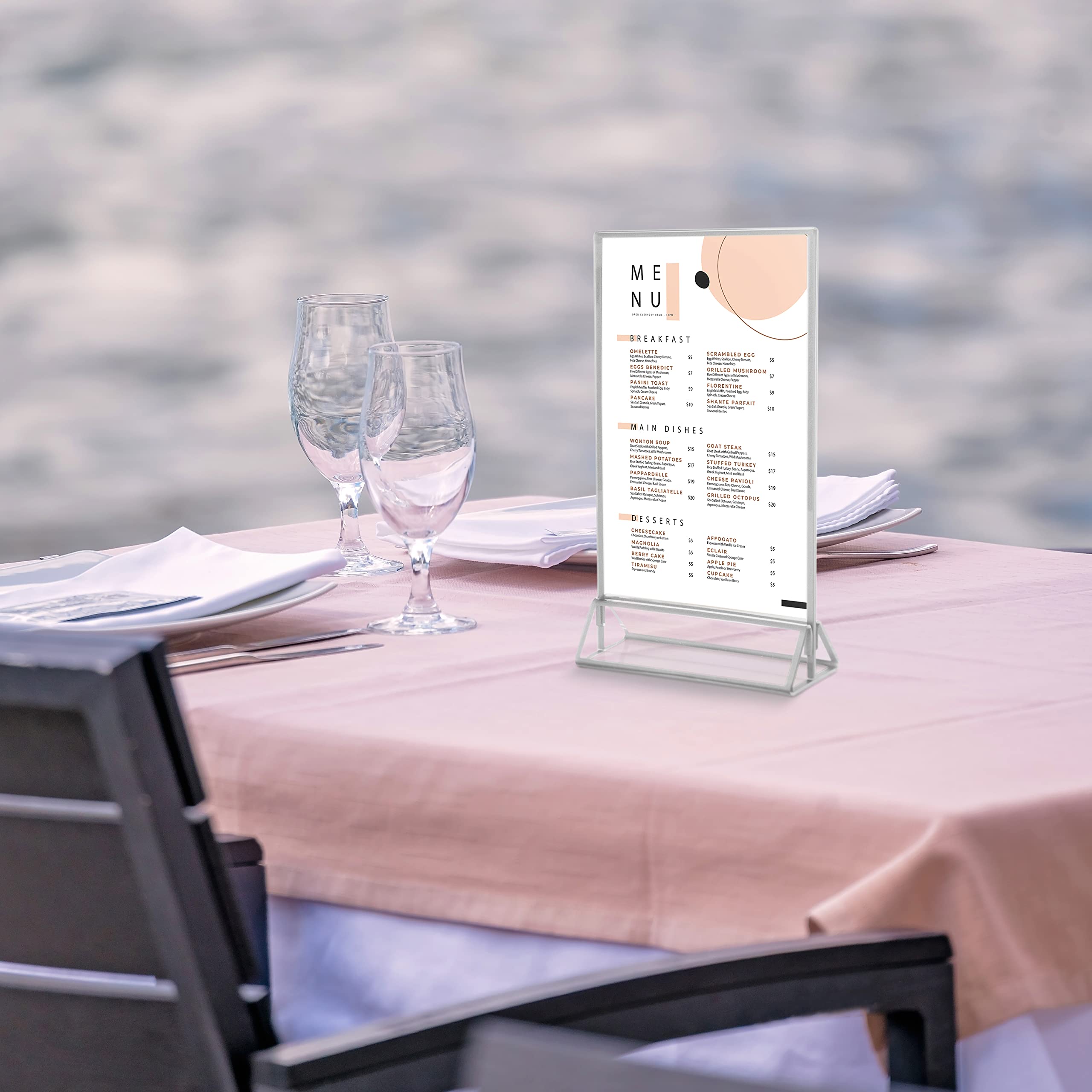 Super Star Quality Clear Acrylic 2 Sided Frames with 3MM Silver Borders