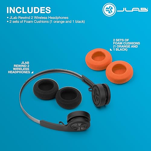 Miniatura 6 de JLab Rewind 2 - Auriculares inalámbricos retro, más de 20 horas de reproducción, soporte de aplicaciones, multipunto Bluetooth + uso compartido