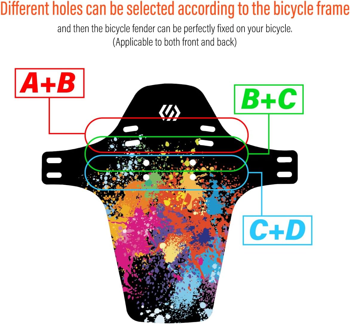 CNC Mountain Bike Fenders,MTB Mud Guard,2PCS Front and Rear Bike Mudguard Fits 26", 27.5", 29" Plus Size and Fat Bikes.