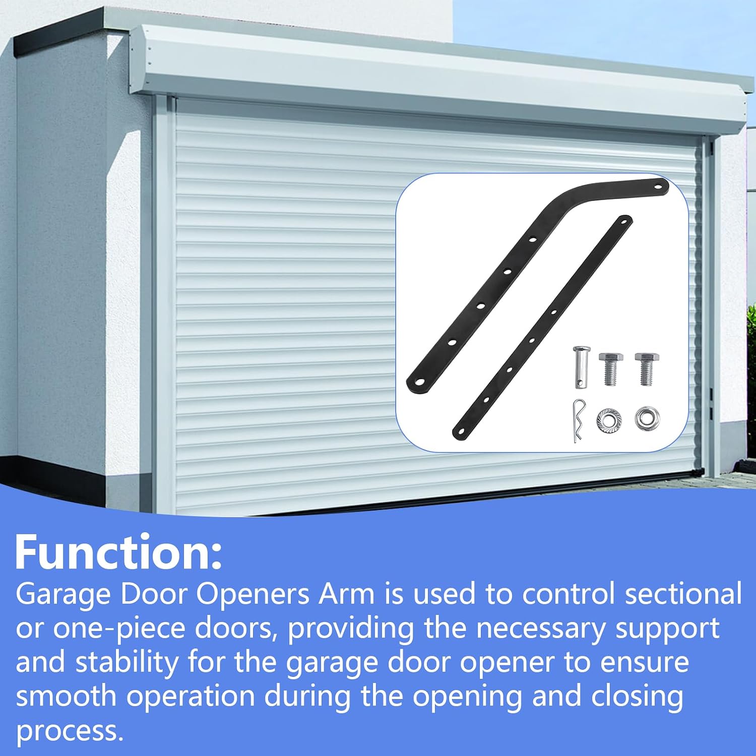 Garage Door Opener Arm Kit Replacement Parts Compatible with Chamberlain | Compatible with Liftmaster,Craftsman,and Genie brands,Includes Garage Door Curved and Straight Arms with Mounting Screws