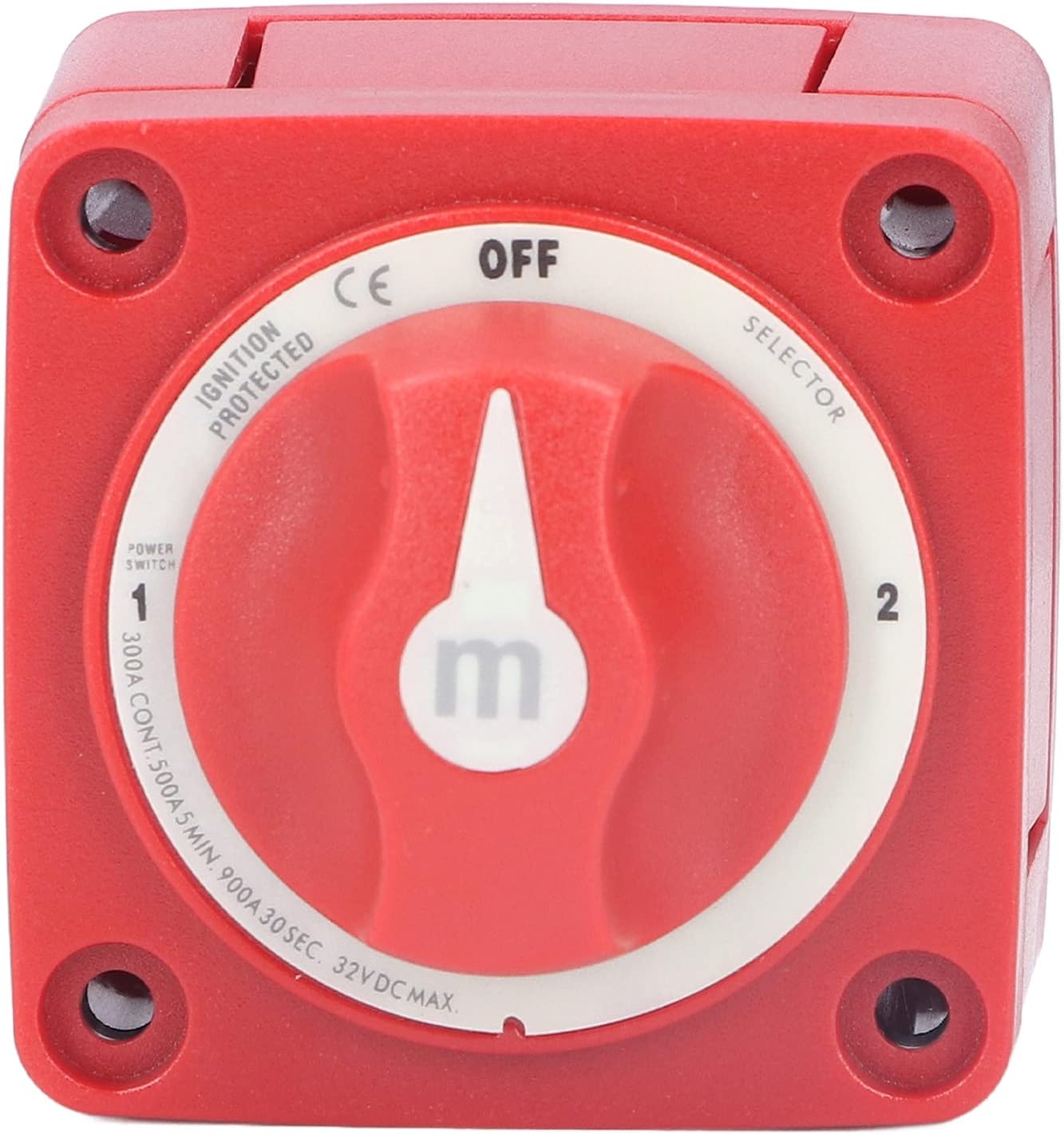 HeaderbsDual Battery Switch, 300A Battery Switch 3 Position Dual Circuit Power Disconnect Cut Off Isolator 32V DC IP66 Waterproof for Boat RV Yachts Large Trucks Vehicles