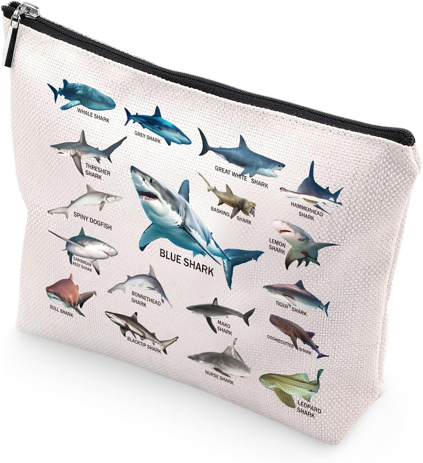 Shark Lover Stuff Gifts - Gifts for Shark Lover Teenagers, Ocean Shark Gifts Travel Pouch Makeup Bags, Birthday Gifts Ideas for Shark Lover Besties Cosmetic Bag Halloween Christmas Party - Image 2