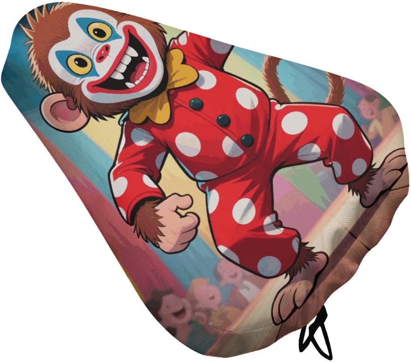 Funny Monkeys Padded Bike Seat Cover with Drawstring and Spring Buckle, Waterproof Bicycle Seat Cushion Extra Wide, Soft Comfort Bicycle Saddle for Mountain Exercise Road Bikes