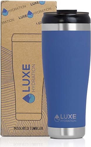 Luxe Hydration Vaso aislado al vacío de triple pared de 20 onzas café térmico de viaje té taza de agua exterior suave al tacto acero inoxidable 188