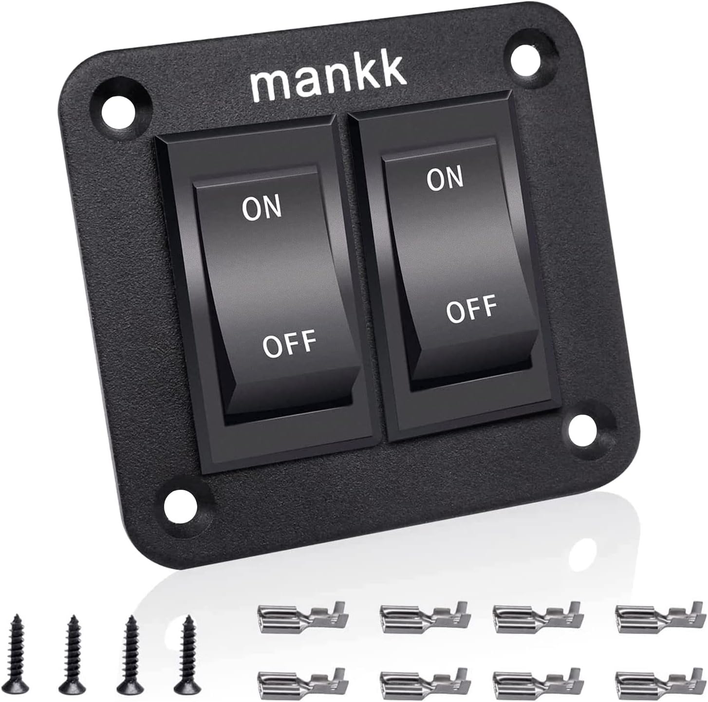 mankk On-Off Switch 12V 20A 4 Pins DPST Rocker Panel RV Light Switch for RV Trailers Camper Boats KCD2-7-201-B2-DZ