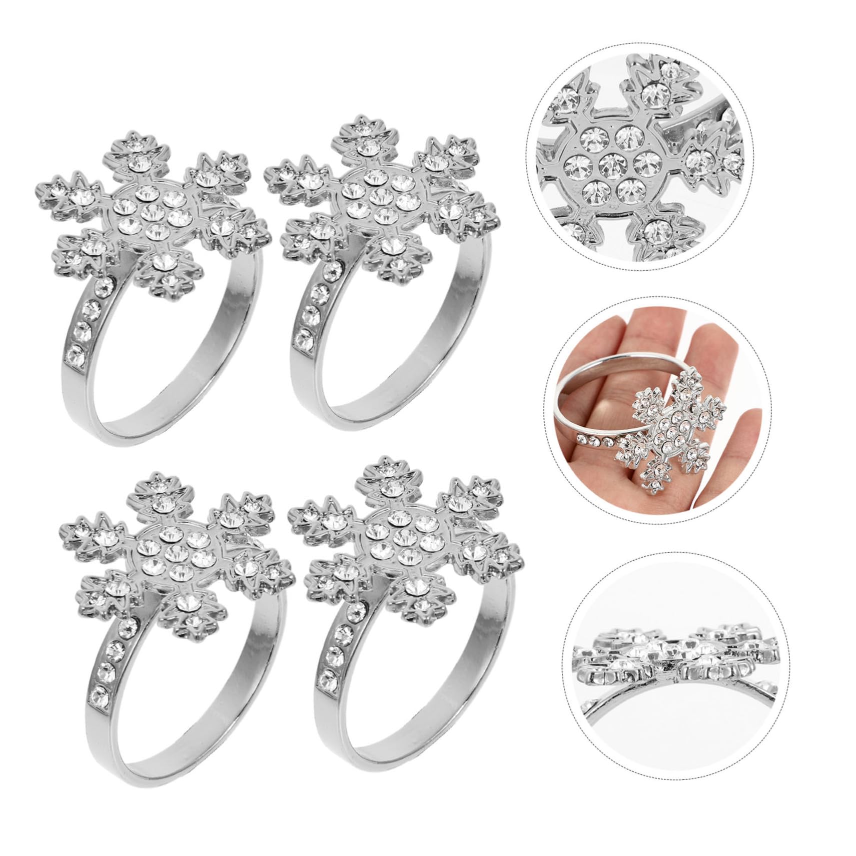 Ciieeo 20stücke Weihnachts Serviettenringe Im Schneeflocken-Design Mit Strass Elegante Tischdekoration Für Festlichkeiten Und Besondere Anlässe Für Weihnachten Hochzeiten Und Partys