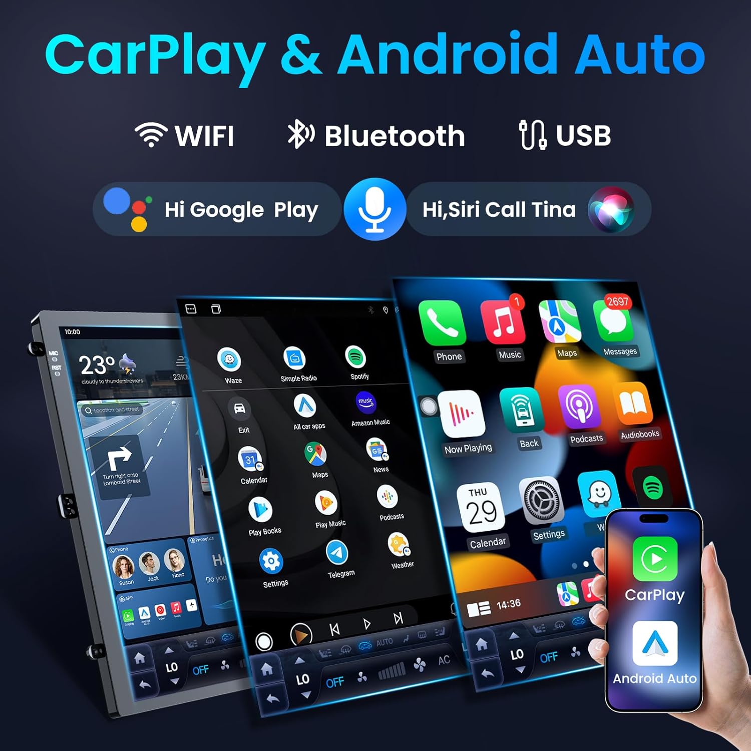 12.1inch Car Radio Stereo for Ford Explorer?for 2011 2012 2013 2014 2015 2016 2017 2018 2019 - with 8+128G Android Wireless CarPlay Android Auto 5GWiFi - RDS High-Fidelity Sound GPS Navigation Upgrad