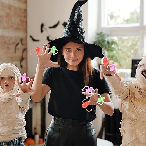 Miniatura 7 de Toyvian 20 monstruos de dedos de plástico para niños, rellenos de bolsas de fiesta, juguetes divertidos para espectáculos de marionetas (patrón