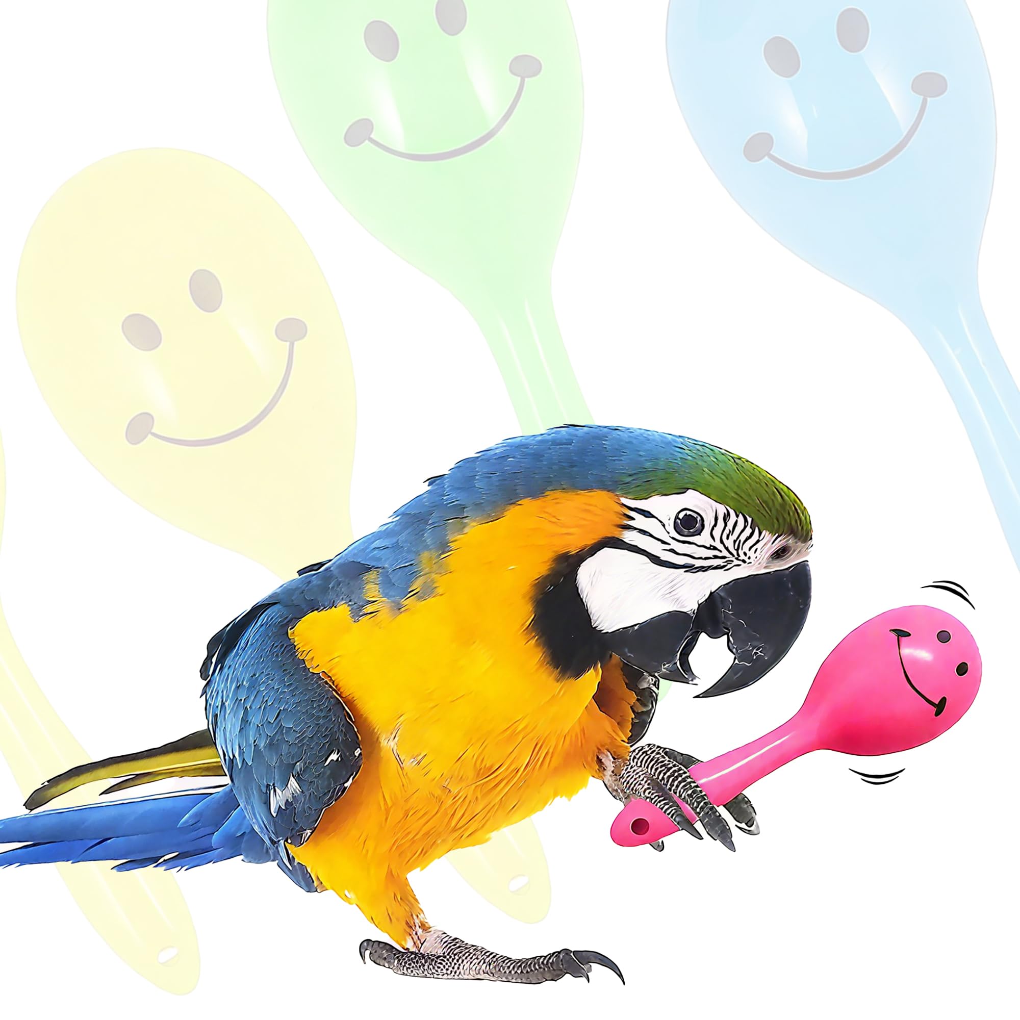 5pcs Colorful Mini Ball Sand Hammer Rattle Shaker Parrot Toys - Image 2