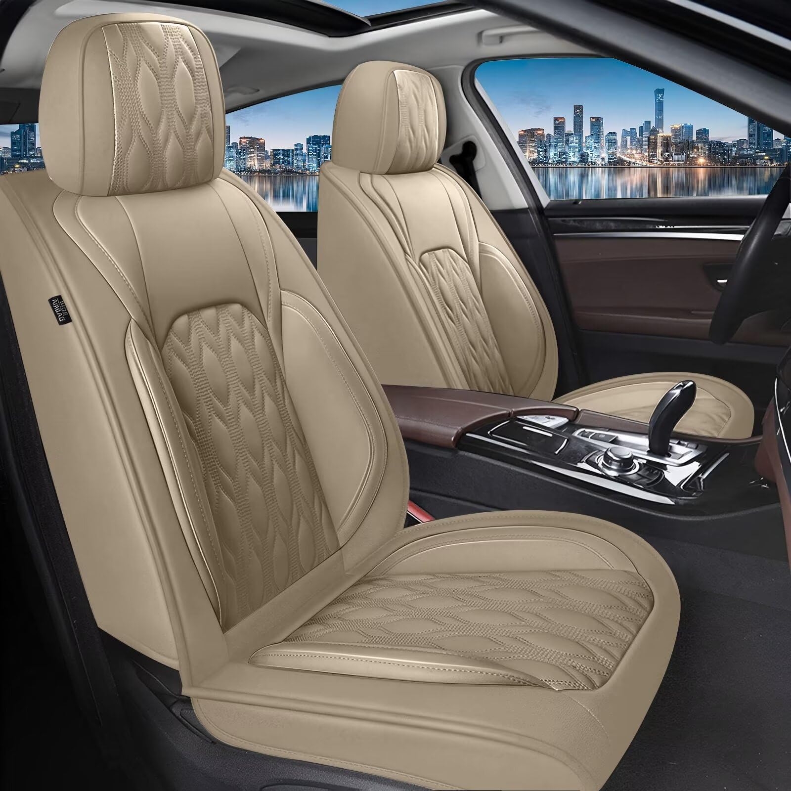 DISUTOGO Ford Edge Seat Covers (067-Beige, Full Set)