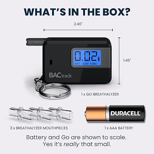 Miniatura 17 de BACtrack Go Llavero Breathalyzer, Portable Llavero Breath Alcohol Tester, color blanco Blanco,Negro,https:/ www.Yaxa/dp/undefined