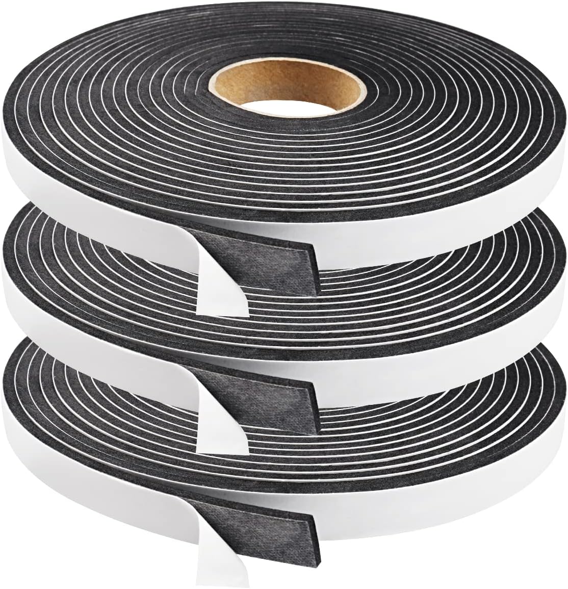 YIJUHOU Foam Seal Tape for Door and Window Insulation,Weather Stripping for Doors 2pack 1/2"Wx1/8"TX16'