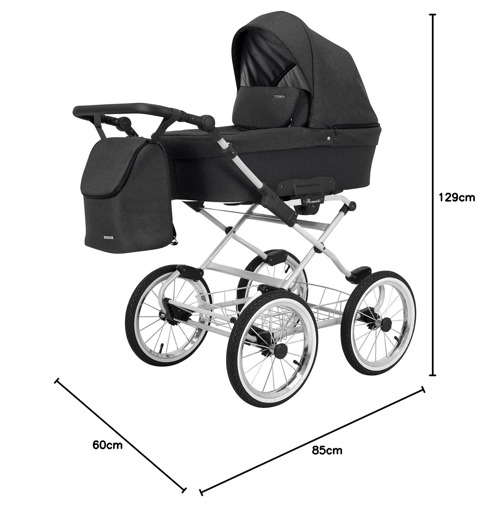 Poussette landau bébé 2 en 1 nacelle bébé Kunert ROMANTIC retro 2en1 pousette 2 in 1 accessoires