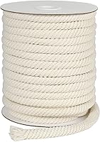 TennWell 8mm Braided Cotton Rope 66ft Beige - Soft Macrame Cord for Plant Hangers, Wall Hangings, Clothesline & DIY Crafts