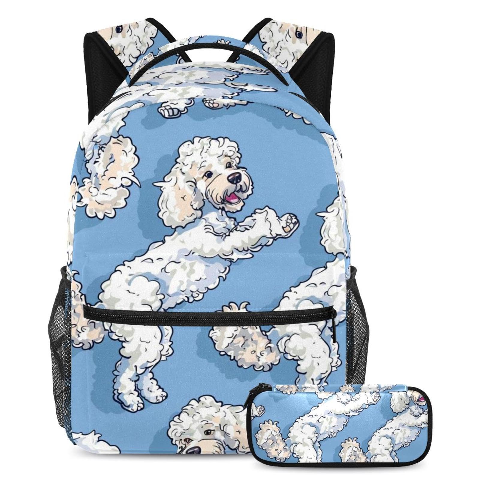 Ensemble cartable Caniche amusant avec sac à dos et trousse