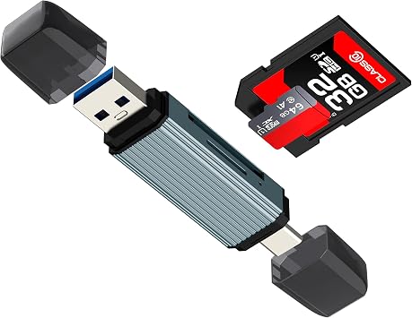 USB C USB to SD Card Reader for Iphone17 16 15 Pro Max Adapter 2in2 Micro SD Memory Stick Computer Accessories Camera TF Flash Drive Hub PC Converter Port for Ipad Compatible with Samsung