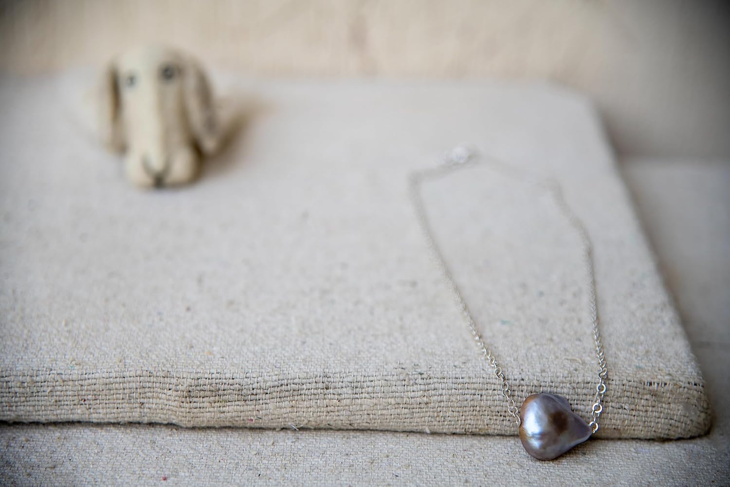 DeKulture Handmade Natural Rainbow Pearl Silver Brass Chain Pendant Necklace Jewelry For Women Gift