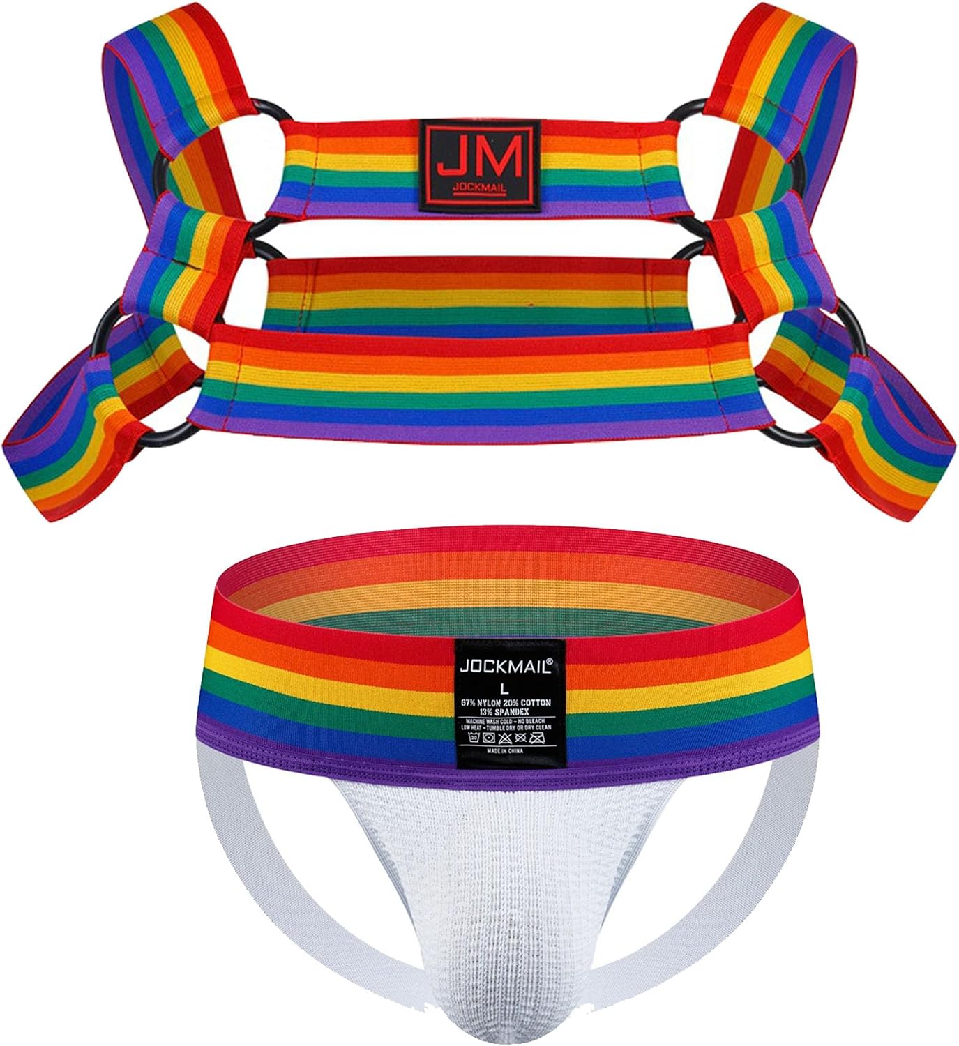 Men's Jockstrap Lingerie Set with Body Chest Harness Elastic Waistband Sexy Underwear Halter Belt for Men