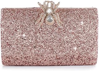Purse Sequined Clutch Bag Female Wedding Party Pearl Chain Handbag Lock Evening Bags