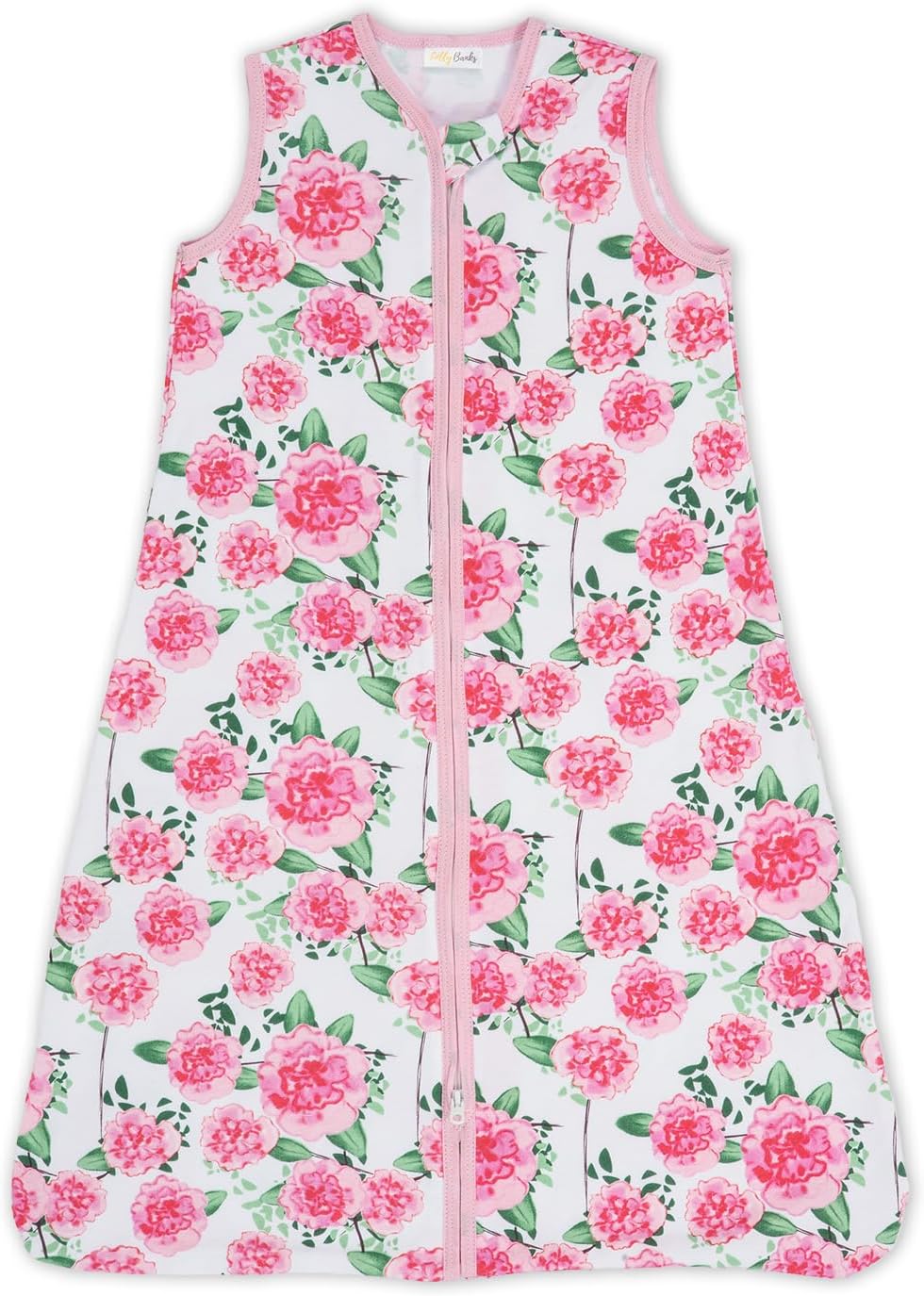 LollyBanks Baby Sleep Sack - 100% Organic Cotton, 0.5 TOG, 2-Way Zipper, 6-12 Months, Peony Print