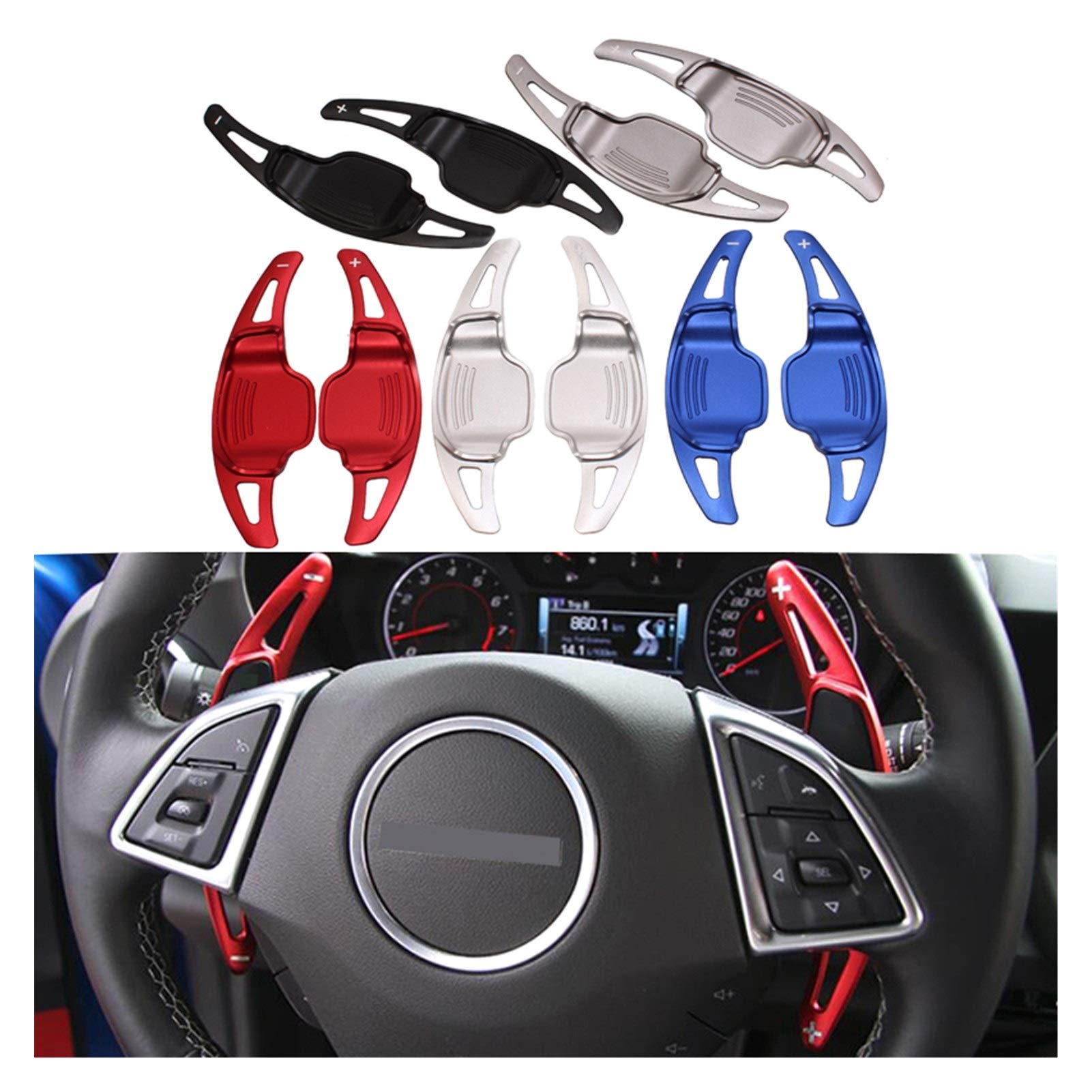 【日本産】 Steering Wheel Paddle Shifter レッドステアリングホイールのシフトパドルシフター拡張フィット感のための
