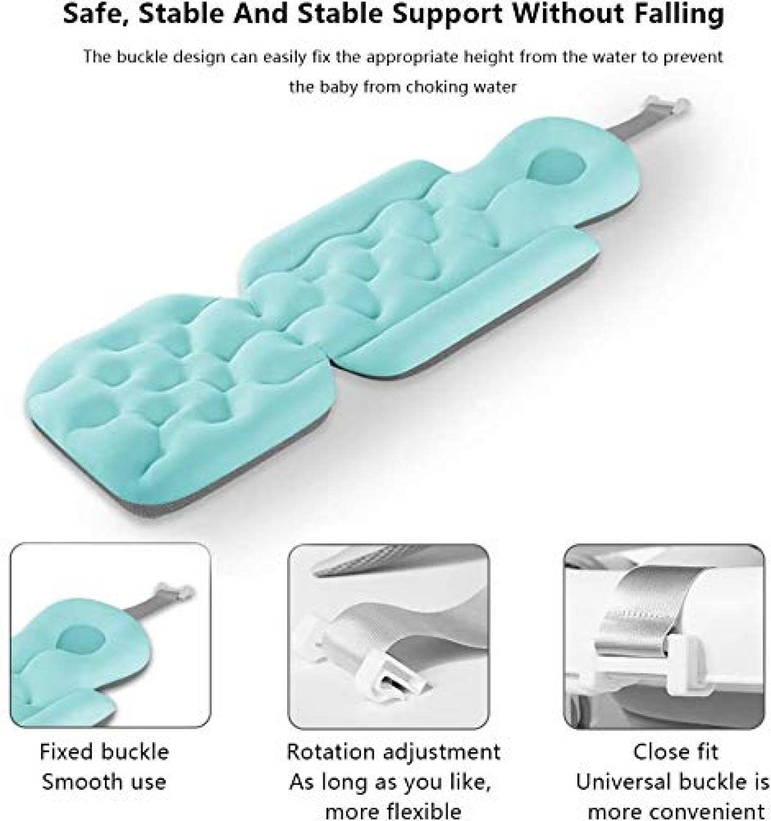 Generisch Badekissen für die Badewanne - extragroßes Ganzkörperkissen mit Rutschfester Matte und superdicken 3D-Netzschichten zur Rückenunterstützung - ideal für Entspannung und Komfort