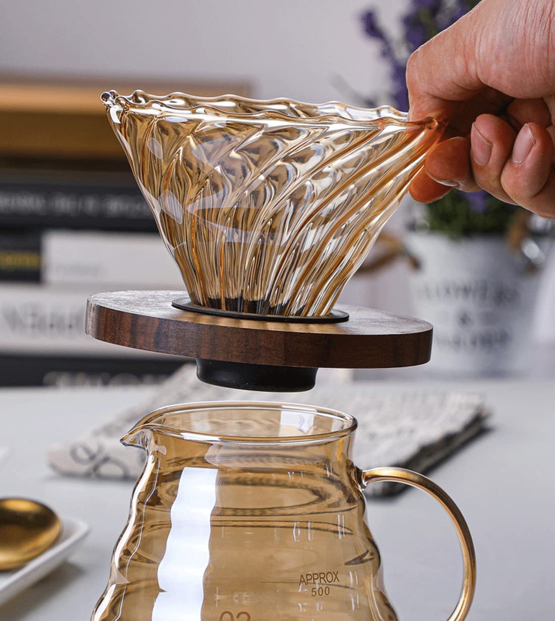 キッチン用品 Gugrida 600ml コーヒーサーバー ドリップコーヒーサーバー ハンドドリップコーヒーサーバー 耐熱、耐寒性 高ホウ素シリカガラス材 | Gugrida 600ml コーヒーサーバー ドリップコーヒーサーバー