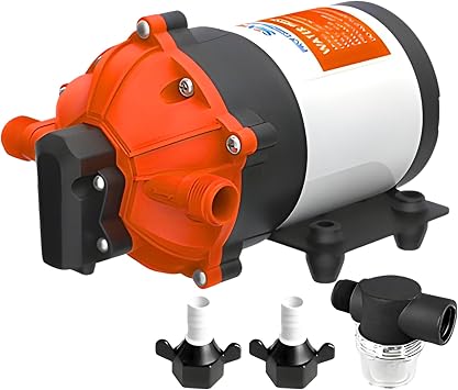 SEAFLO 53-Series DC Diaphragm Water Pump 7.0 GPM, 60 PSI, 12V | Heavy-Duty, Self-Priming, Bypass with Pressure Switch, Continuous Duty,